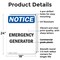 Signmission Emergency Generator, 18 in W x Rectangle, Plastic OS-2PACK-NS-P-1824-V-11856 - alternate 2